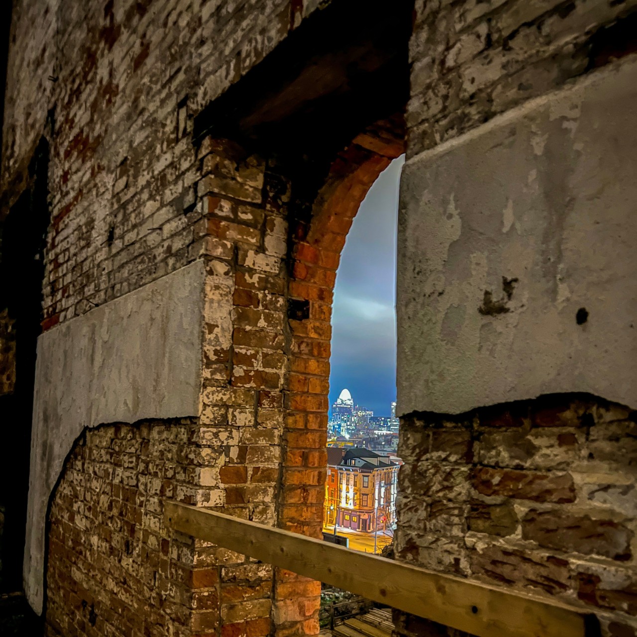 Preserved lager house with a view of Cincinnati.