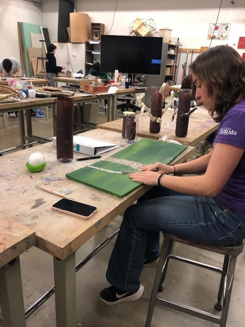 Saturday Art Program student working on a project.