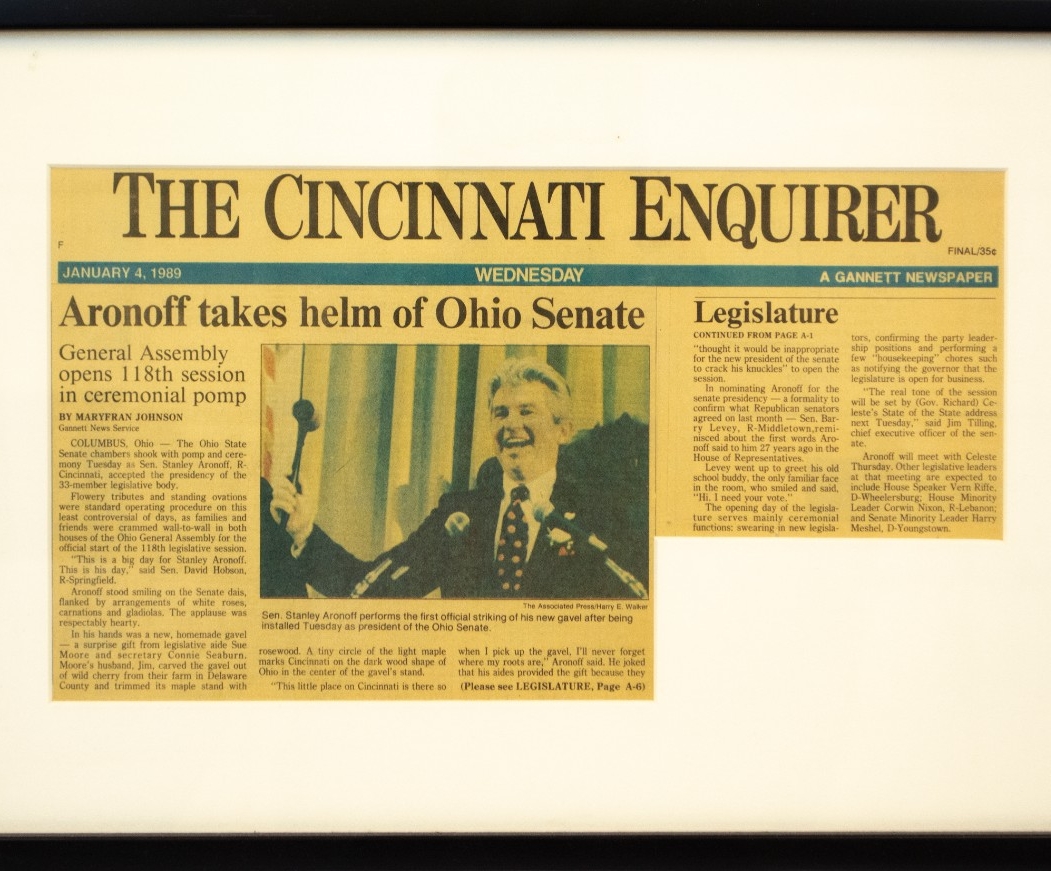 Cincinnati Enquirer News Article titled Aronoff takes helm of Ohio State