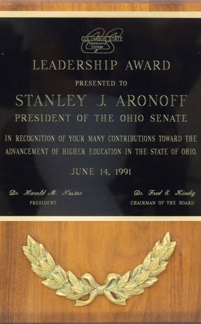 Leadership Award presented to Stanley J. Aronoff