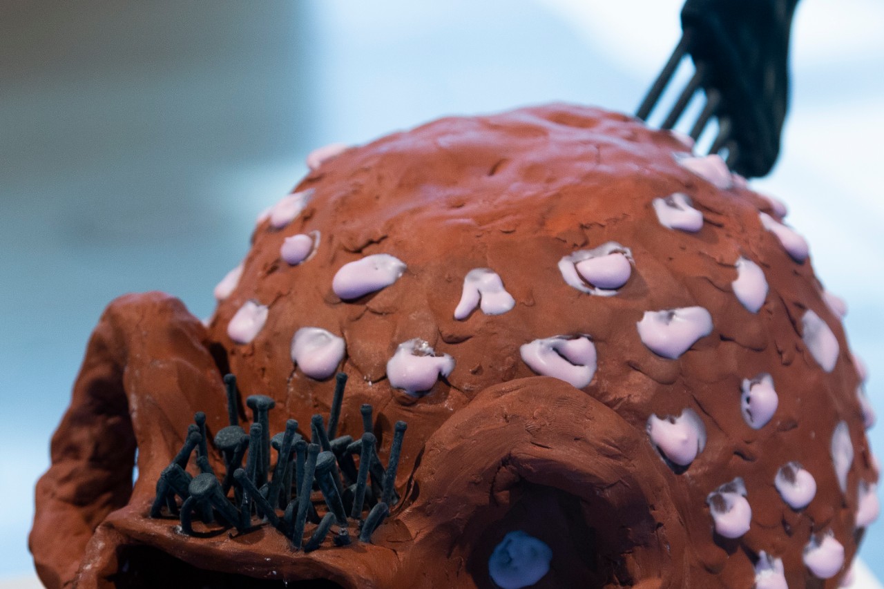 ceramic and steel brown pig