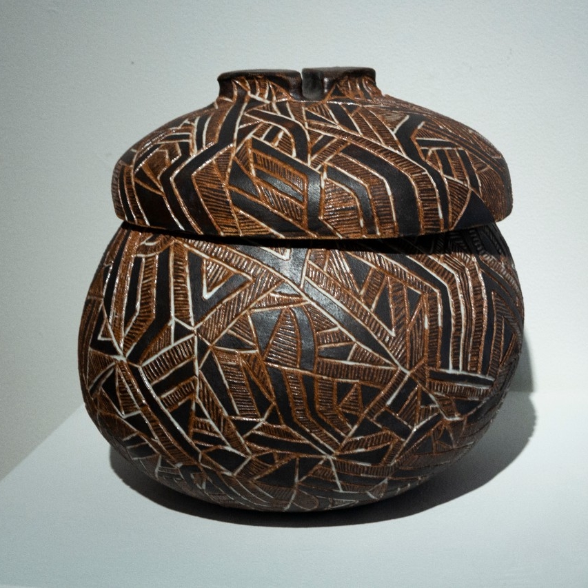 brown ceramic pot