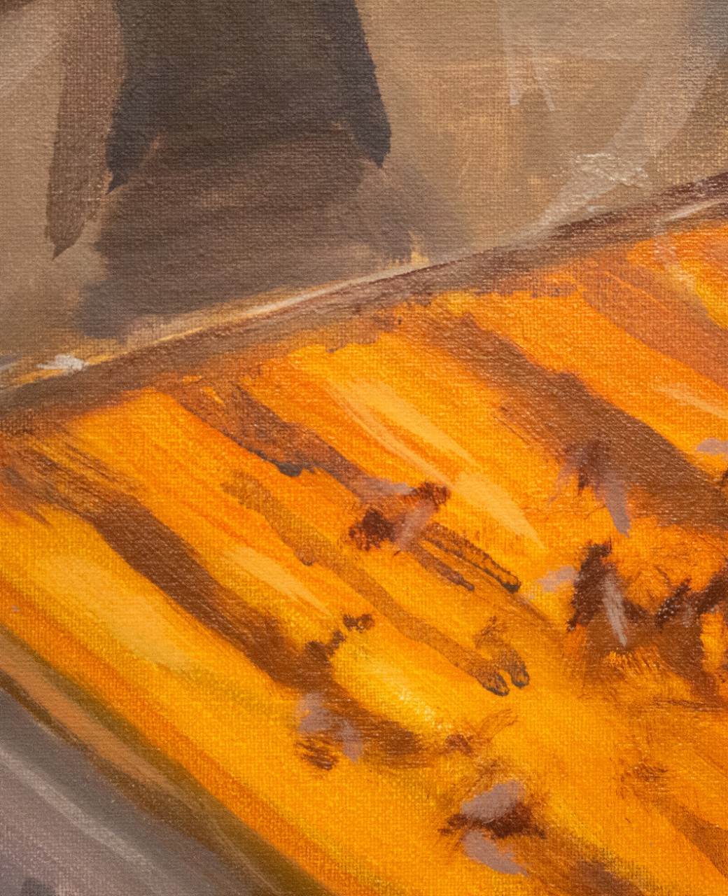 Karen Monzel Hughes, In Service of the Queen, oil on canvas, detail