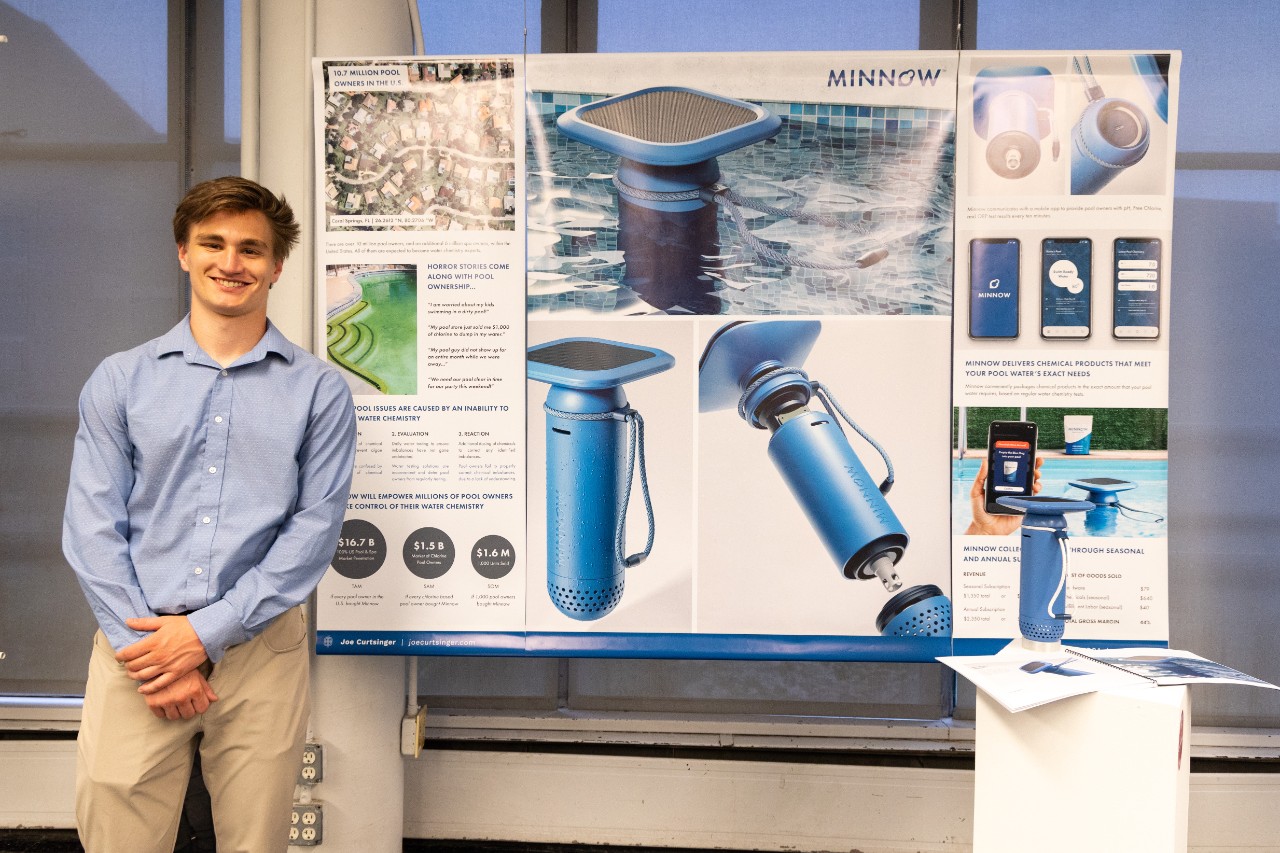 Image of Joseph Curtsinger and his capstone project at DAAPworks