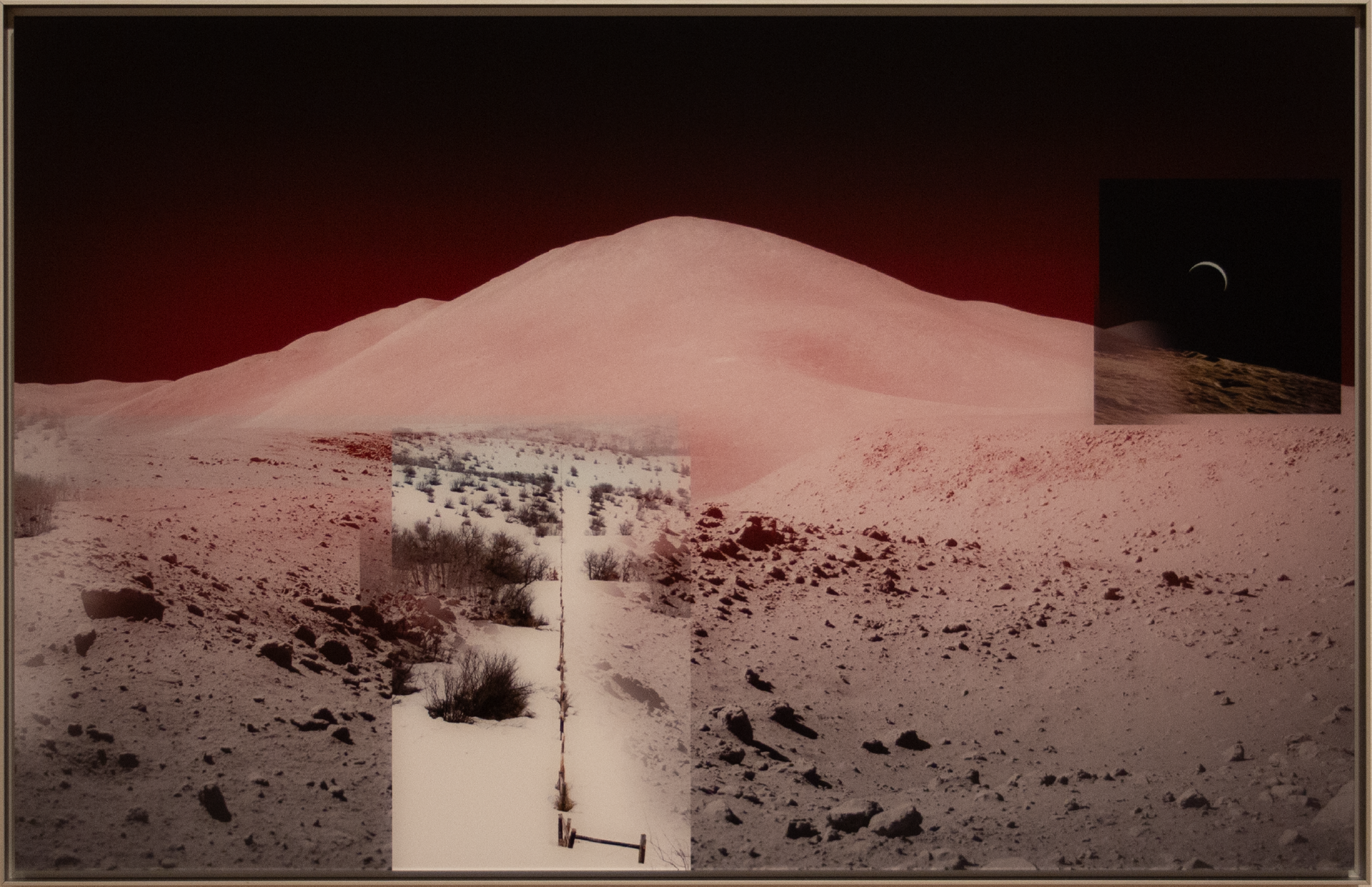 Hadley Rille and Hadley Delta with Barbed Wire Fence and Crescent Earth, 2017