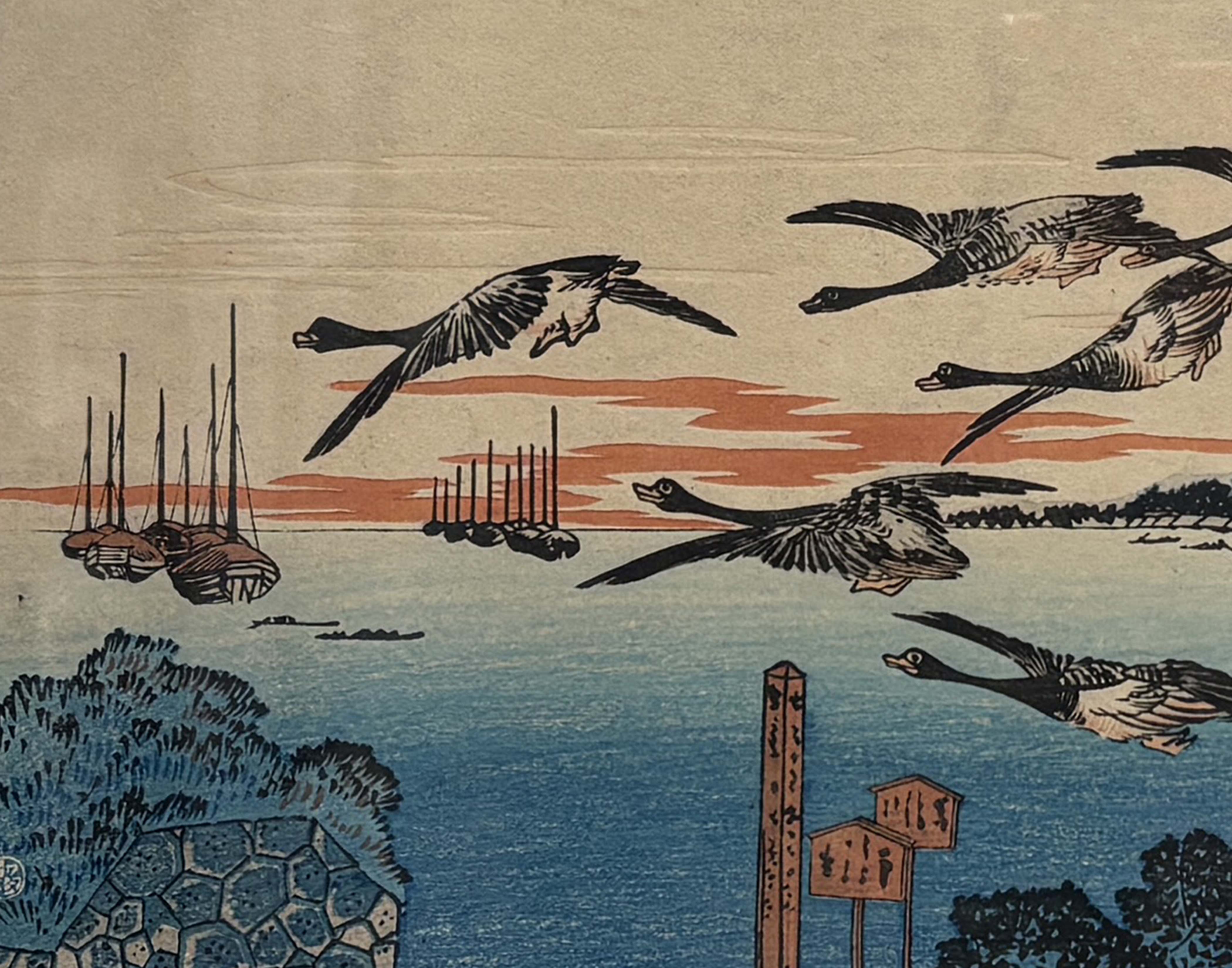 Utagawa Hiroshige, "Full Moon at Takanawa, from the series Famous Places of the Eastern Capital", detail.