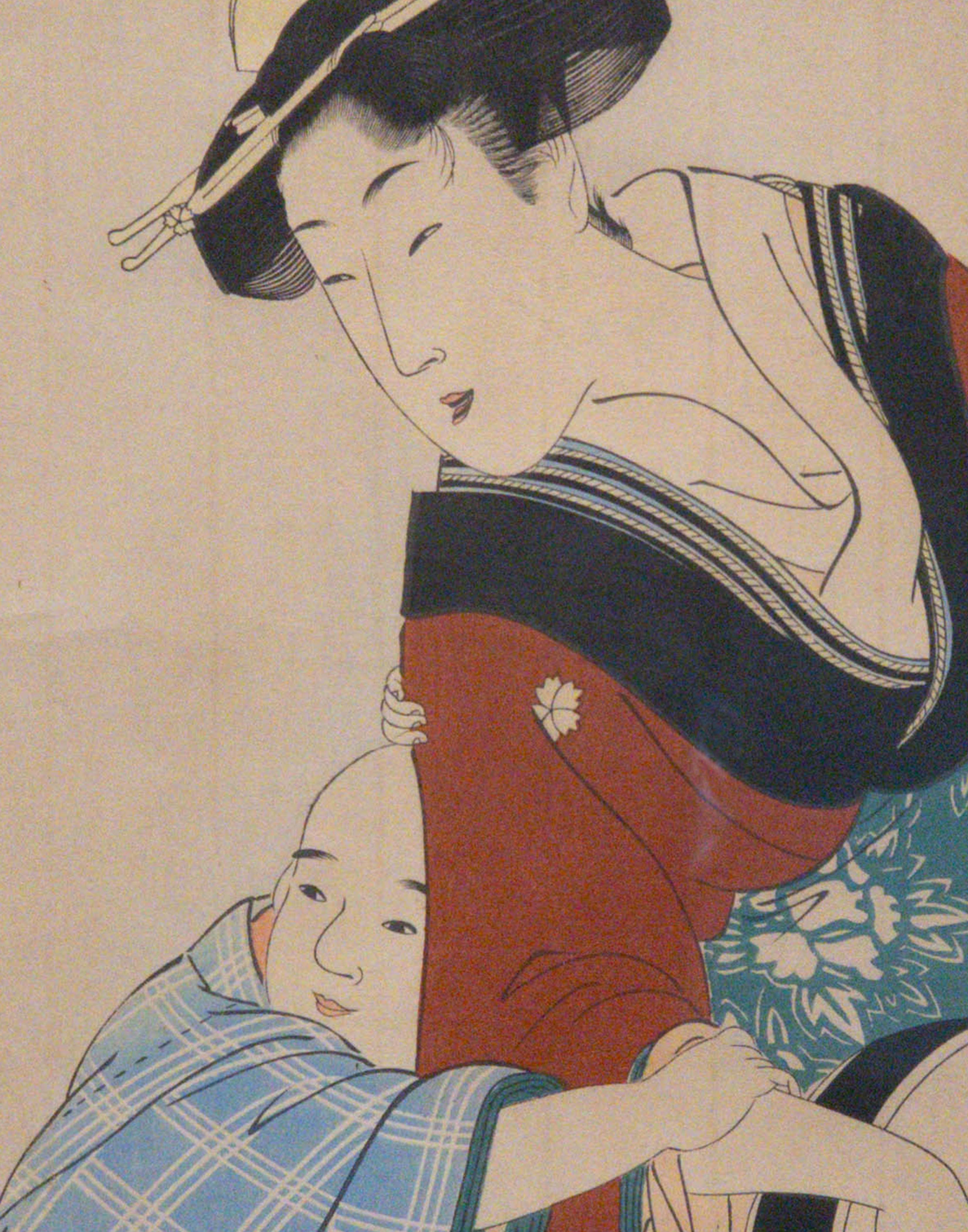 Kitagawa Utamaro, "Sekidera Temple, from the series Fashionable Adaptations of the Seven Komachi Plays", detail.